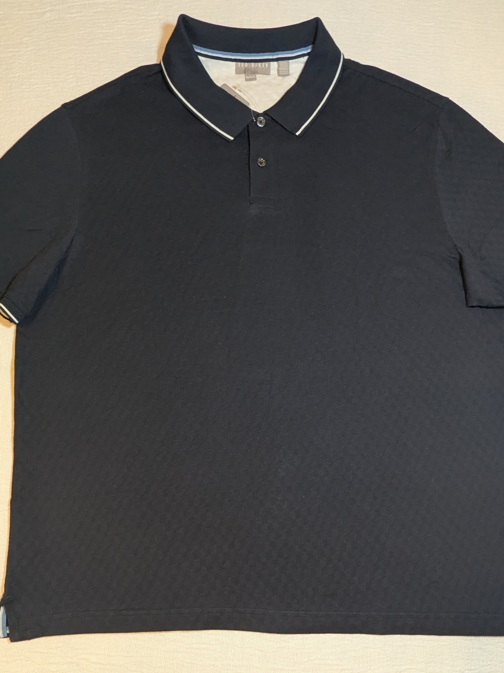 Ted Baker Navy Polo with White Contrast Piping